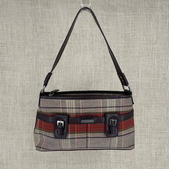 Etienne Aigner Preppy Plaid Shoulder Bag, Purse, Lots pockets, Exc Cond. - Picture 2 of 10